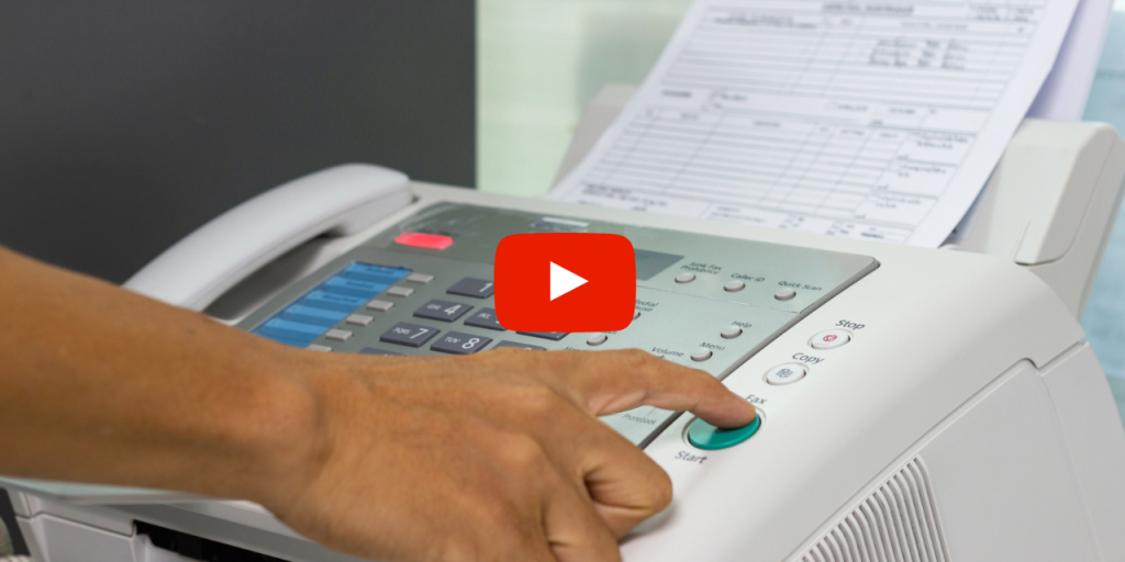 Person sending a fax