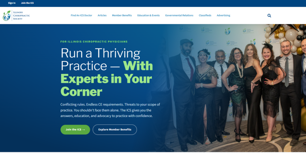ICS website homepage