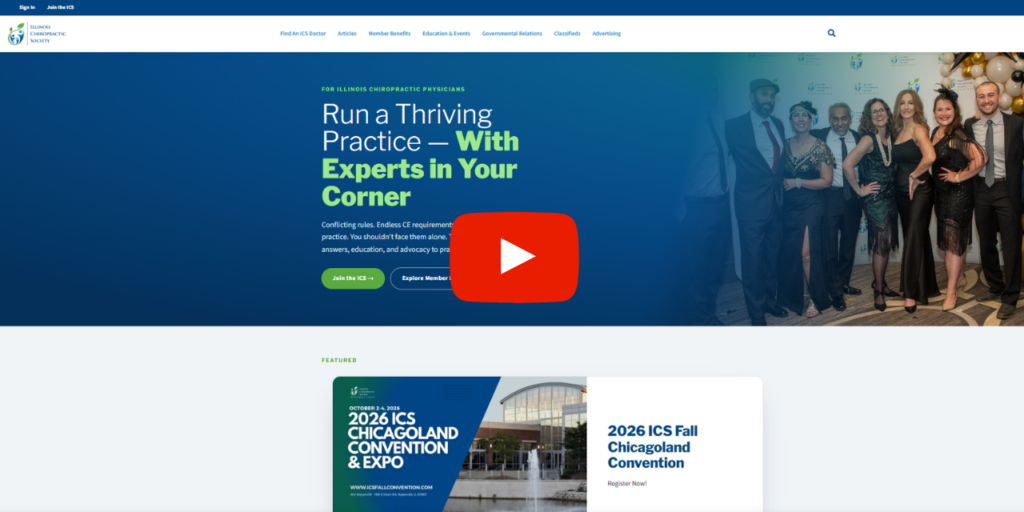 ICS Website homepage