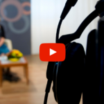 Person providing a video interview.